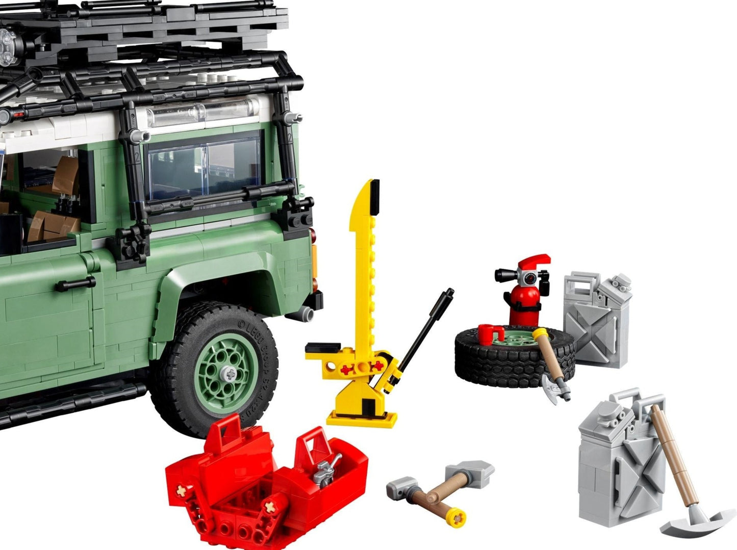 LEGO set 10317 – Land Rover Classic Defender 90 uit de Lego Icons collectie, te huur in West- en Oost-Vlaanderen bij Brickset for You