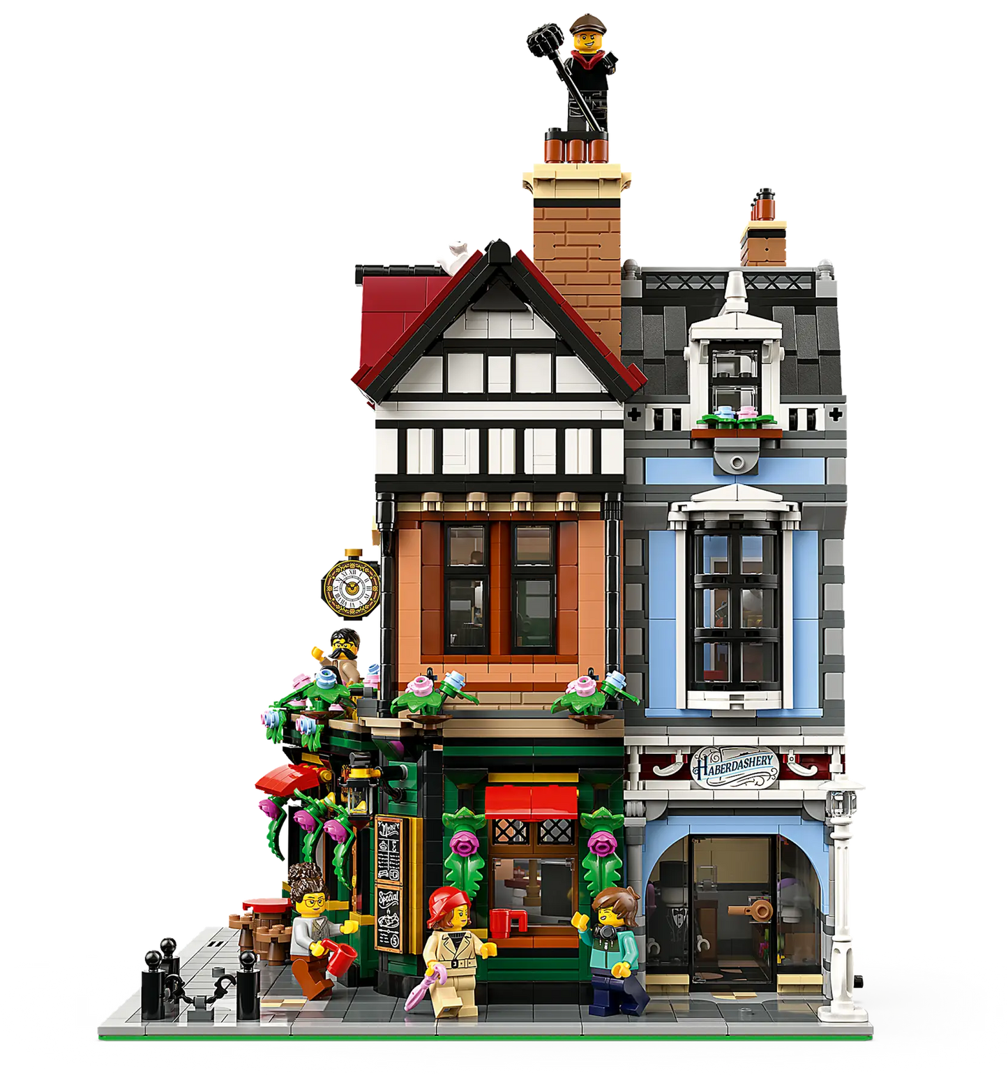 LEGO set 10350 – Hoekpand in tudorstijl uit de Lego Icons collectie, te huur in West- en Oost-Vlaanderen bij Brickset for You