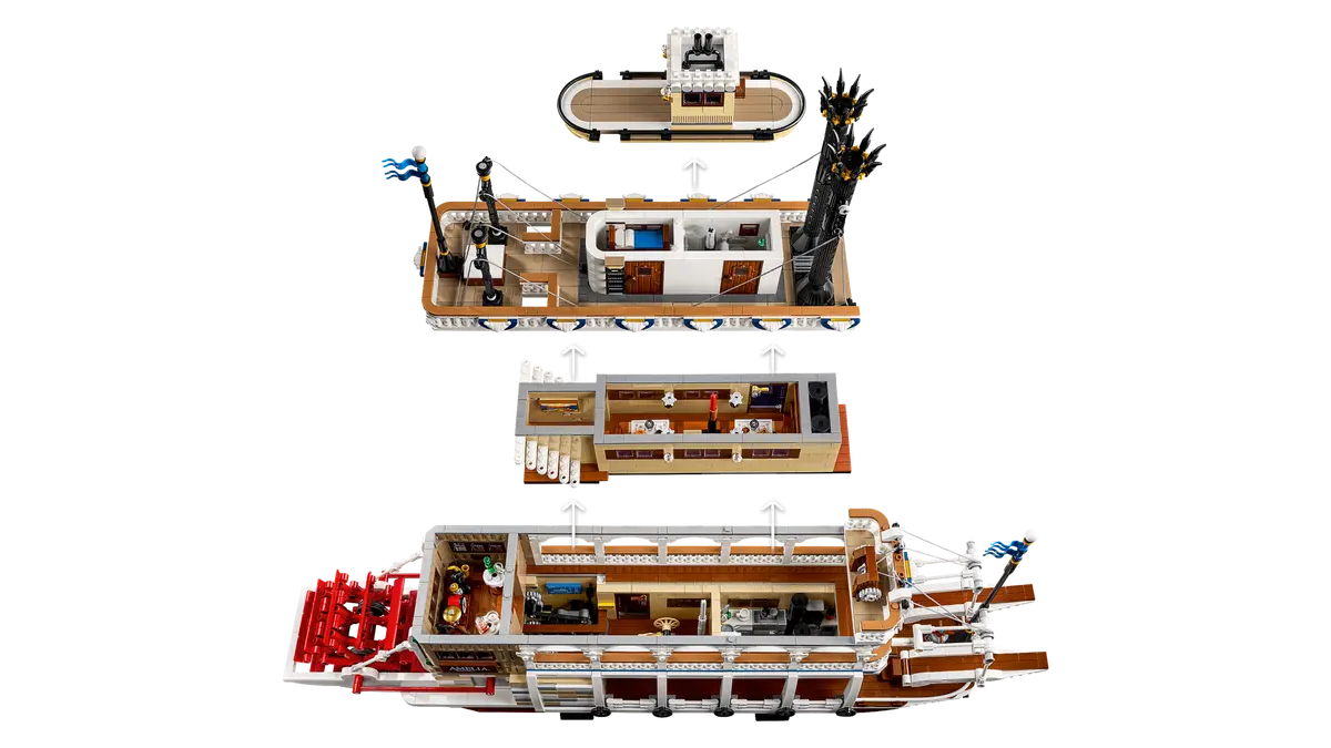 LEGO set 21356 – Stoomboot uit de Lego Icons collectie, te huur in West- en Oost-Vlaanderen bij Brickset for You