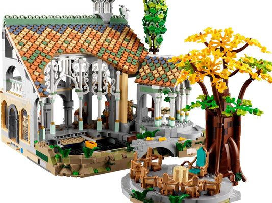 LEGO set 10316 – The Lord of the Rings : Rivendell uit de Lego Lords of the rings collectie, te huur in West- en Oost-Vlaanderen bij Brickset for You