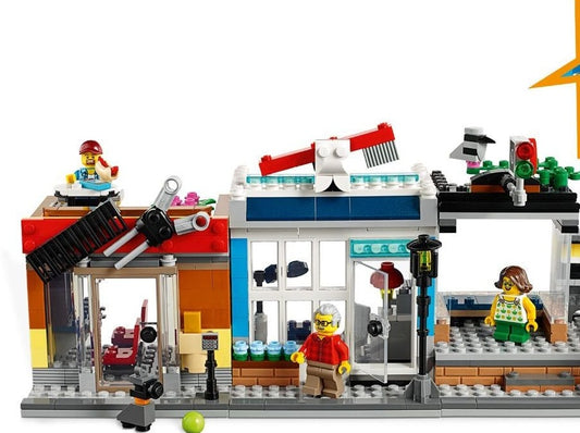 LEGO set 31097 – Woonhuis, dierenwinkel & café uit de Brickset for Kids collectie, te huur in West- en Oost-Vlaanderen bij Brickset for You
