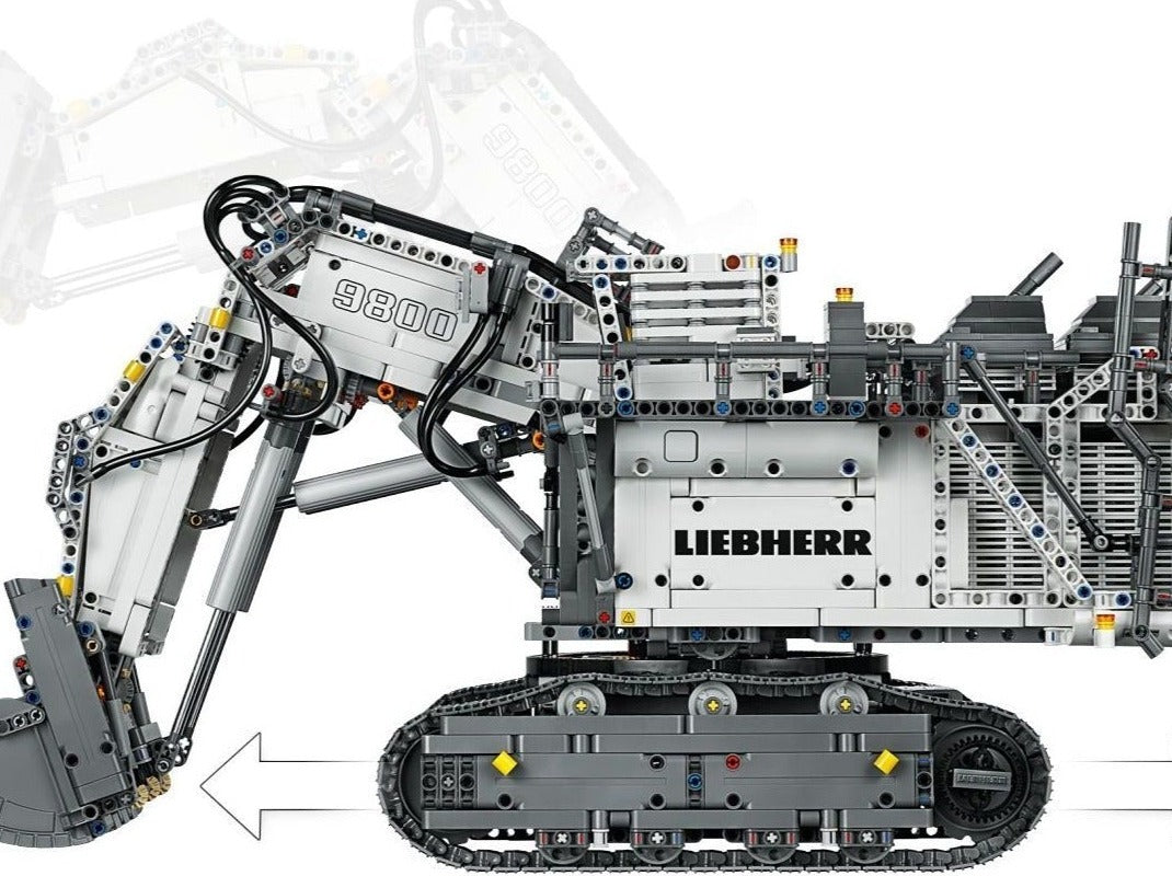LEGO set 42100 – Liebherr R 9800 Graafmachine uit de Lego Technic collectie, te huur in West- en Oost-Vlaanderen bij Brickset for You