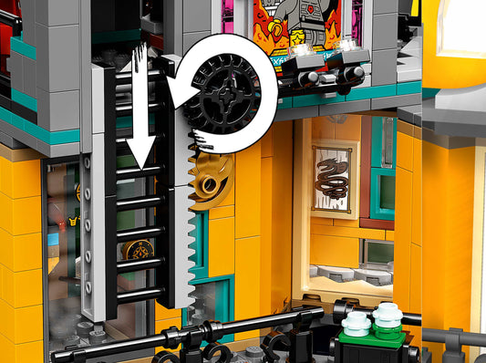 LEGO set 71741 – Ninjago stadstuinen uit de Lego Ninjago collectie, te huur in West- en Oost-Vlaanderen bij Brickset for You