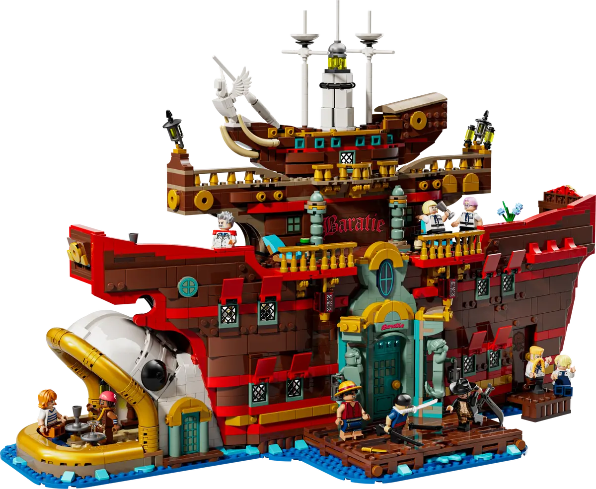 LEGO set 75640 – Het drijvende restaurant Baratie uit de Lego one Pieces collectie, te huur in West- en Oost-Vlaanderen bij Brickset for You