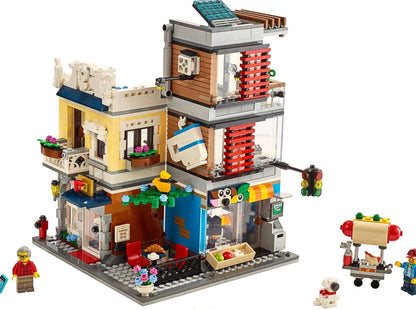 LEGO set 31097 – Woonhuis, dierenwinkel & café uit de Brickset for Kids collectie, te huur in West- en Oost-Vlaanderen bij Brickset for You