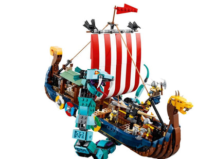 LEGO set 31132 – Vikingschip en de Midgaardslang uit de Brickset for Kids collectie, te huur in West- en Oost-Vlaanderen bij Brickset for You